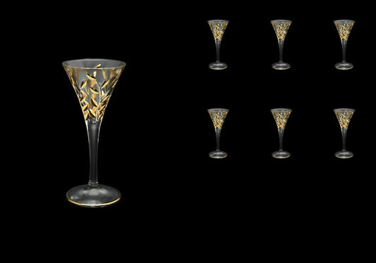 Liqueur Glasses 60ml 6pcs "Laurus" in gold by Astra Gold.