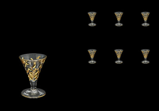 Liqueur Glasses 60ml 6pcs "Laurus" in gold by Astra Gold.