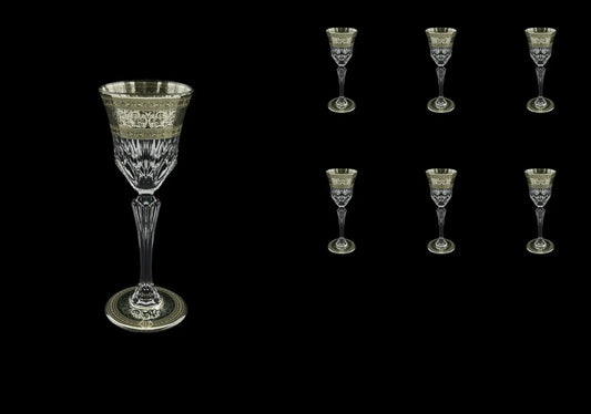 Liqueur Glasses 80ml 6pcs "Adagio Allegro" in platinum light decor.