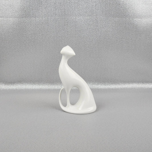 Porcelain Figurine "Cat" in White by Royal Dux Bohemia.