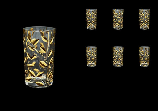 Water glasses 360ml 6pcs "Laurus" in gold by Astra Gold.