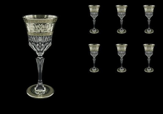 Wine Glasses 220ml 6pcs "Adagio Allegro" in platinum light decor.