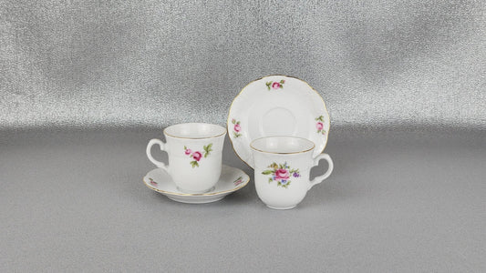 The porcelain coffee set for 6 persons, Natalie, "Meissen flowers" by Thun 1794 a.s.