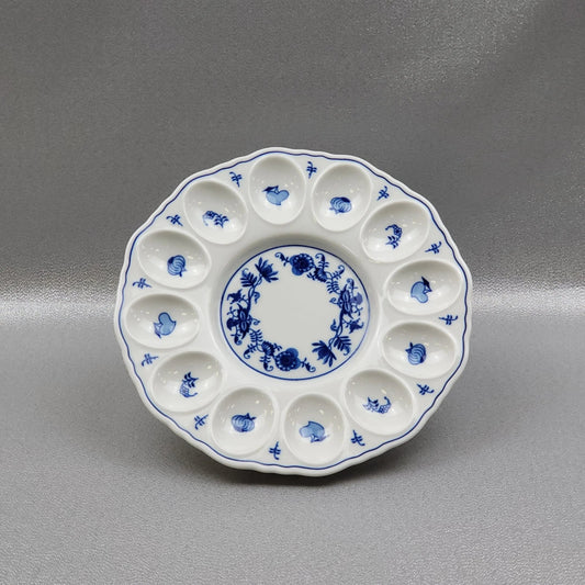 The porcelain egg serving tray, "Onions" by Český porcelán a.s. Dubi.